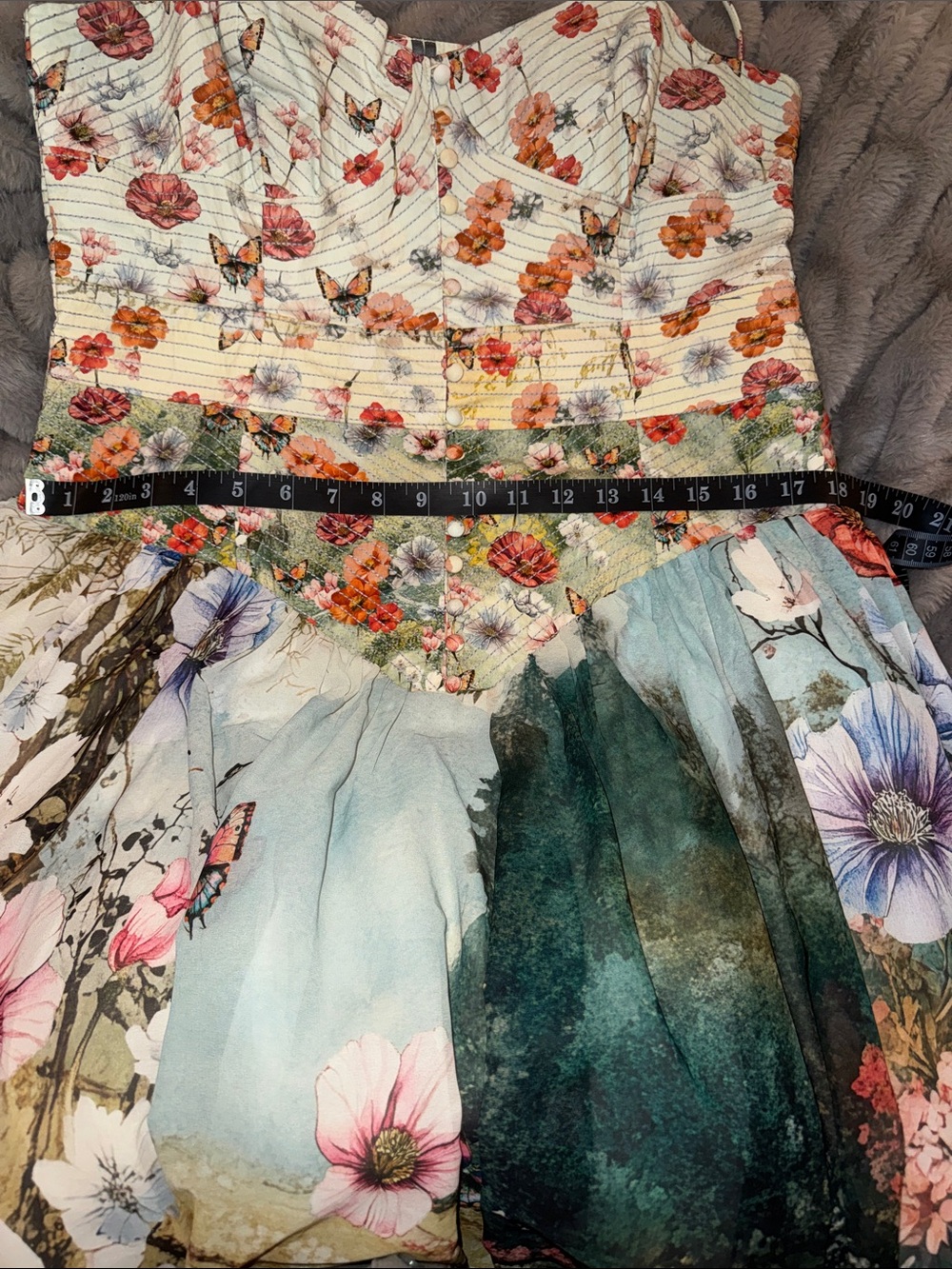 Anthropologie Floral & Butterfly Midi Dress - Multicolor - Picture 15 of 16